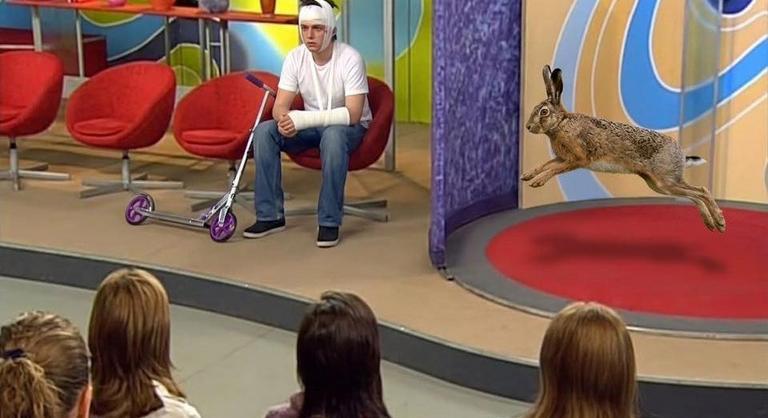 Szenzáció lett a rollerest letaroló mezei nyúl – ellepték az internetet a mémek