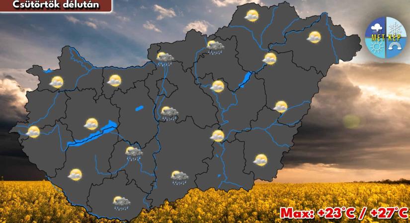 Elszórtan számíthatunk záporra, esetleg zivatarra