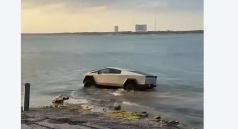 Hihetetlen videó: Egy Tesla Cybertruck tulajdonosa tóba hajtott, hogy kipróbálja a "vízi üzemmódot"