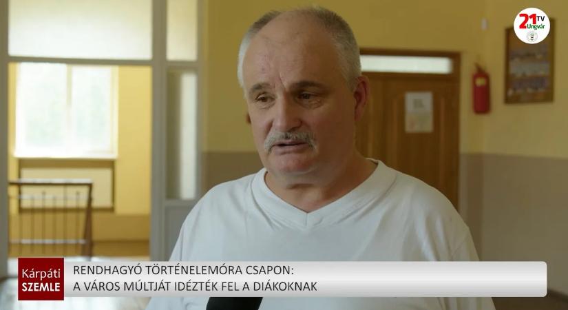 Rendhagyó történelemóra Csapon: a város múltját idézték fel a diákoknak (videó)
