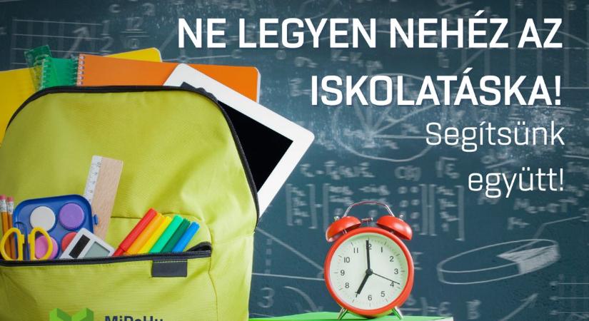Ne legyen nehéz az iskolatáska! – Újra elindul a MiReHu iskolatáska-gyűjtő akciója