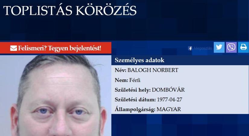 A rendőrség országos körözési listájára került egy dombóvári férfi