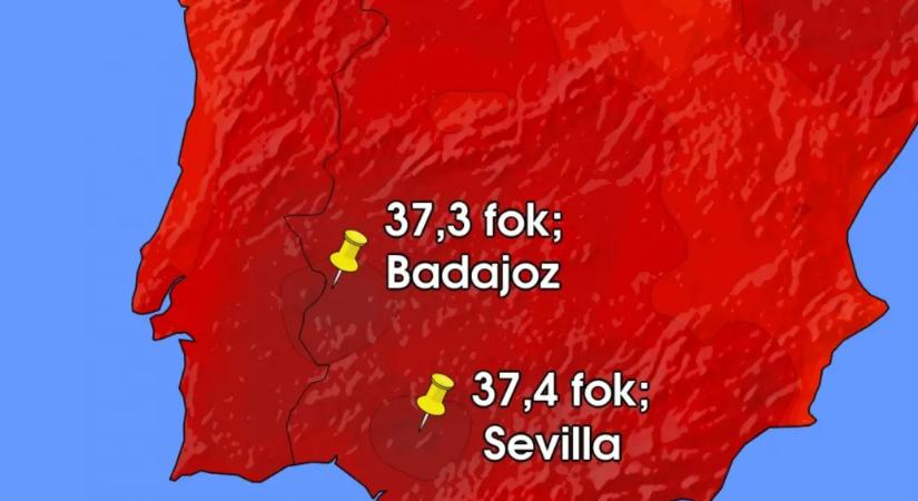 37 fokot mértek Spanyolországban, komoly hőség tombol az Ibériai-félszigeten
