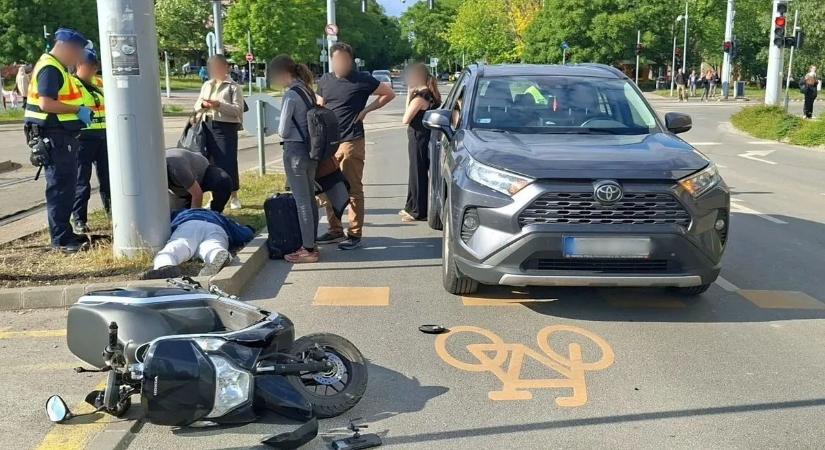 Telefonálgatással okozott motorbalesetet egy gyalogos Újbudán