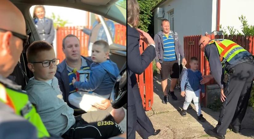Születésnapján leptek meg a hajdú-bihari rendőrök egy kisfiút – videóval