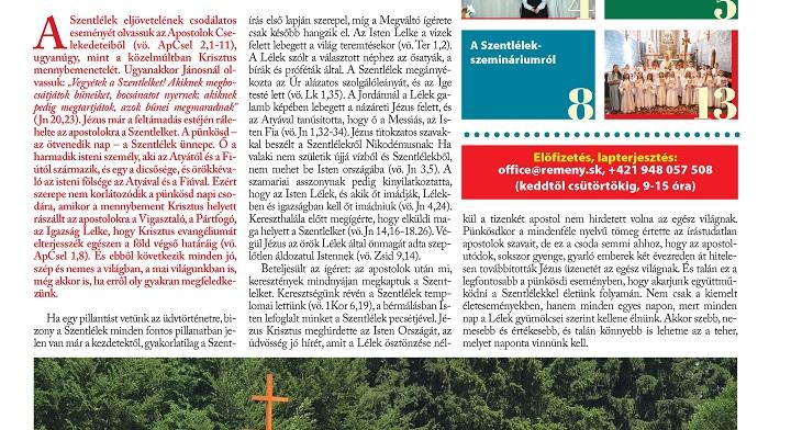 A Szentlélekre és a karizmákra fókuszál a Remény pünkösdi száma