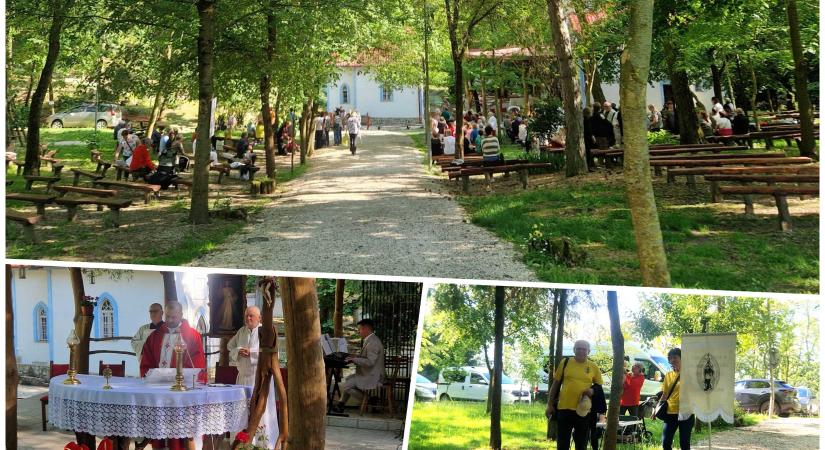 Magyar szentmise pünkösd szombatján a pozbai Mária-kegyhelyen