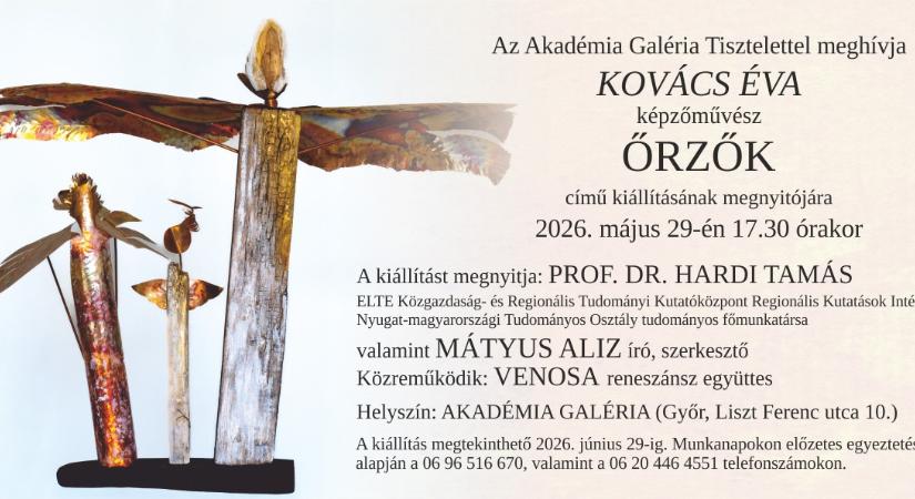 Kovács Éva „Őrzők” című kiállítása nyílik meg az Akadémia Galériában
