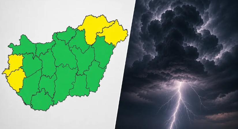 Veszélyjelzést adtak ki: Jön a vihar a 33 fok mögött, ebbe a 4 vármegyébe ér oda először