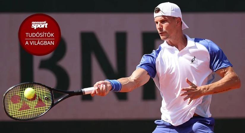 Tenisz: Fucsovics Márton is az első körben búcsúzott a Garroson