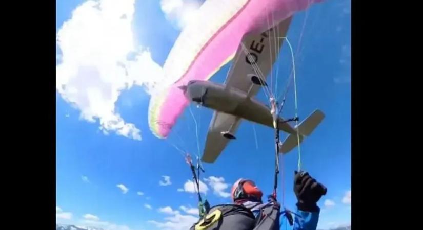 Videón a sokkoló pillanat, amikor a kisrepülő letarolja a siklóernyőst