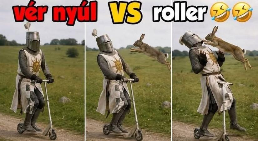 A rolleres és a nyúl találkozása - Ezeken a vicces mémeken garantáltan nevetni fogsz!