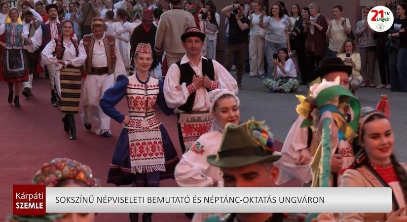 Sokszínű népviseleti bemutató és néptánc oktatás Ungváron (videó)