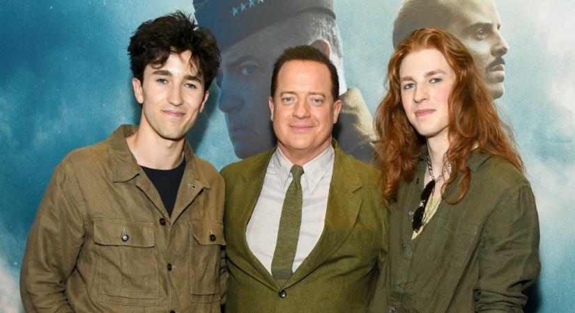 Ritkaság: Brendan Fraser a fiaival jelent meg új filmje premierjén
