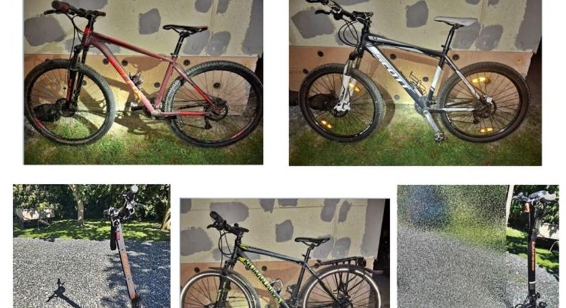 Biciklik és rollerek kerültek elő Mosonmagyaróváron - fotón a kétkerekűek