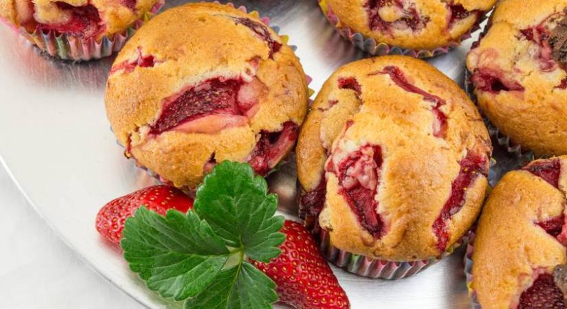 Álompuha joghurtos, epres muffin: gyors, egyszerű recept