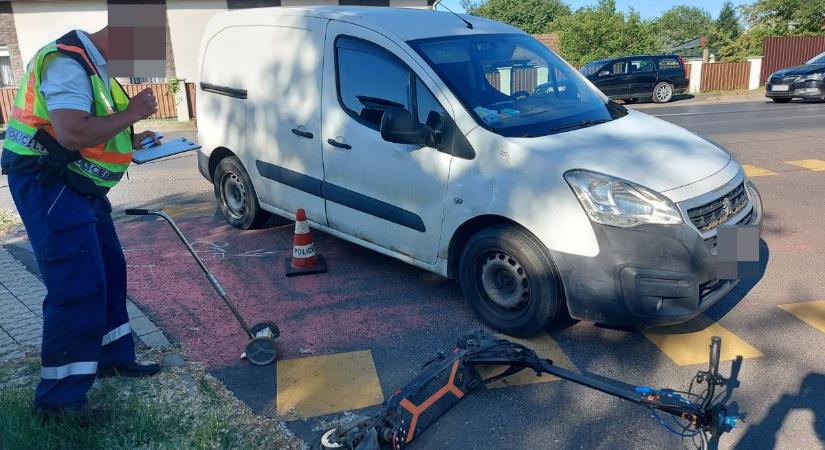 Rollerezőt ütött el egy kanyarodó haszonjármű a Kállói úton Nyíregyházán