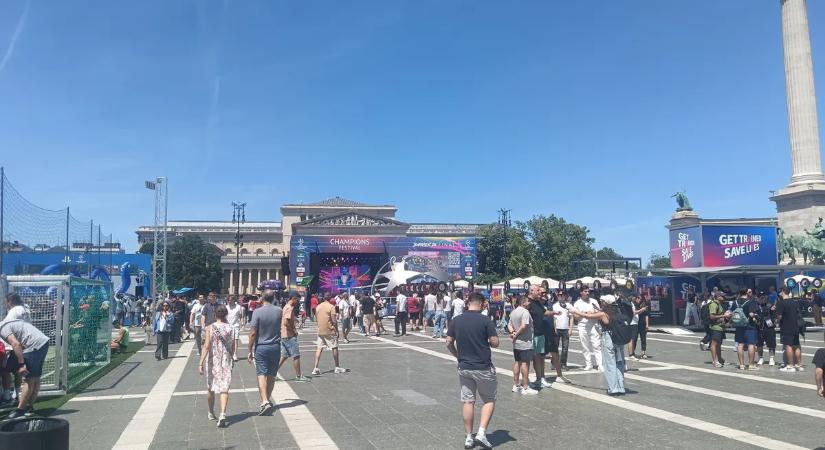 Bajnokok Ligája: Szoboszlai és Kerkez is feltűnt a Hősök terén, tombol a BL-láz