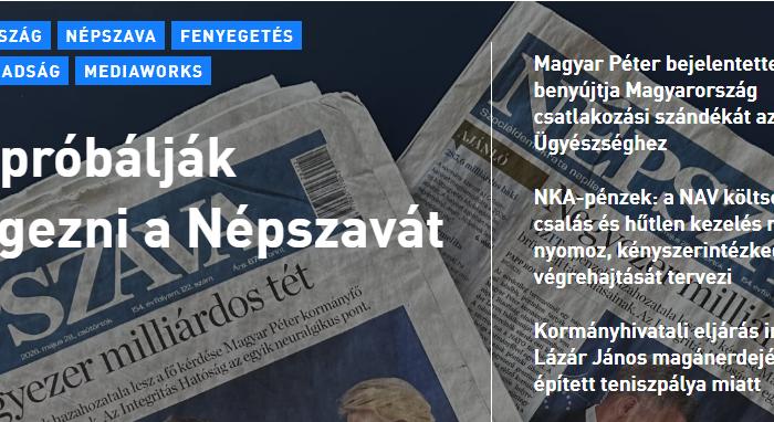 Nagyon komoly gondban a Népszava újság