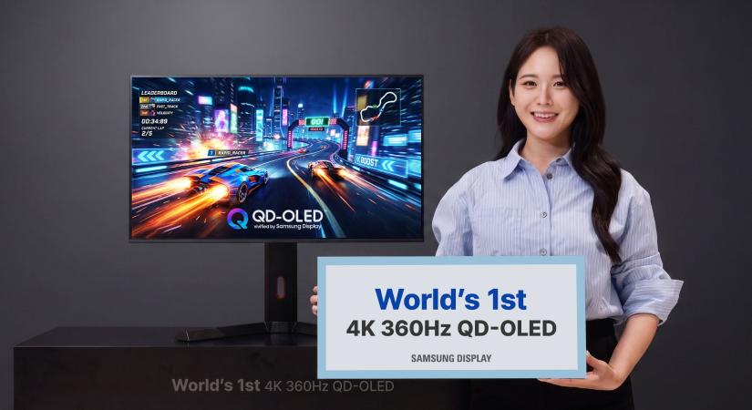 Elkészült a világ első 31,5 hüvelykes képátlójú 4K-s 360 Hz-es QD-OLED gamer monitora, hála a Samsungnak