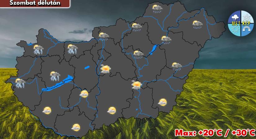 Szombaton is előfordulhat záporeső, zivatar