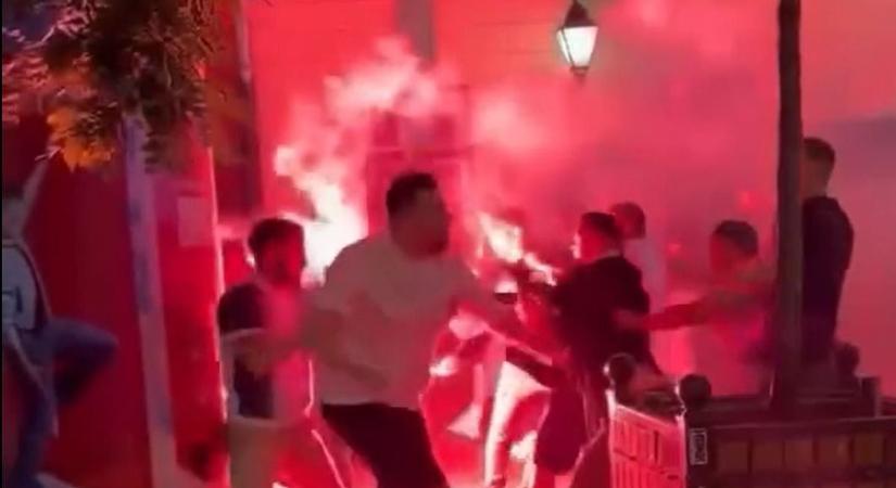 Kitört a balhé Budapesten: PSG- és Arsenal-szurkolók estek egymásnak (VIDEÓ)