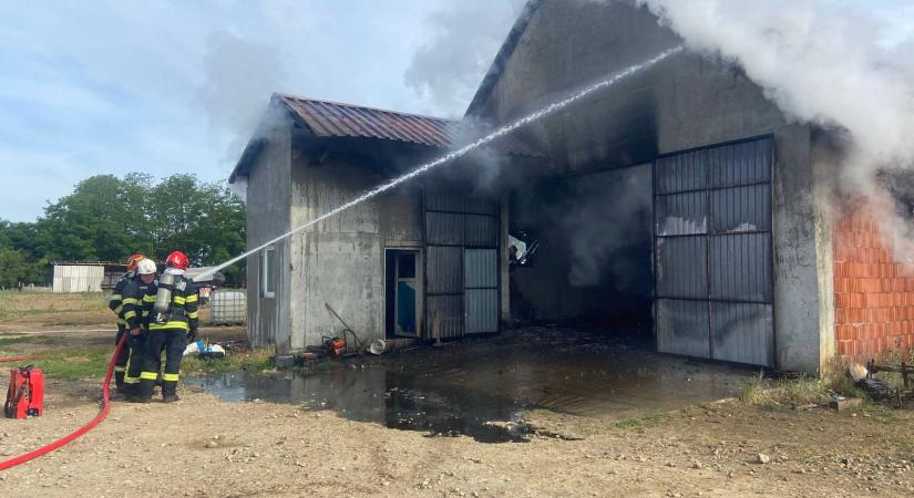 Tűz pusztított egy gabonatároló csarnokban, a tetőszerkezet is megsemmisült