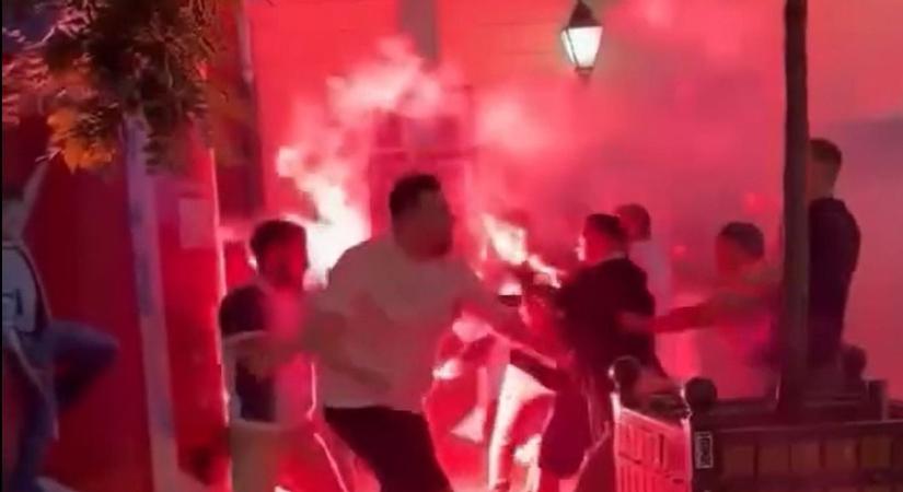 Kitört a balhé Budapesten: PSG- és Arsenal-szurkolók estek egymásnak (videó)