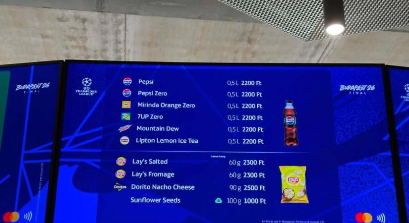 Drágább, mint a repülőtér: fél liter kóláért 2200 forintot kérnek el a Puskás Arénában