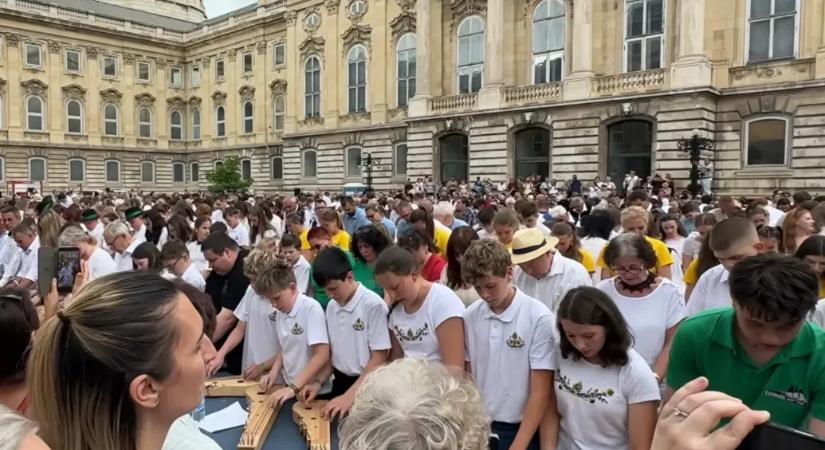 Felállították a Budai Várban a citerarekordot, amire Hankó Balázs 17 millió forintot adott