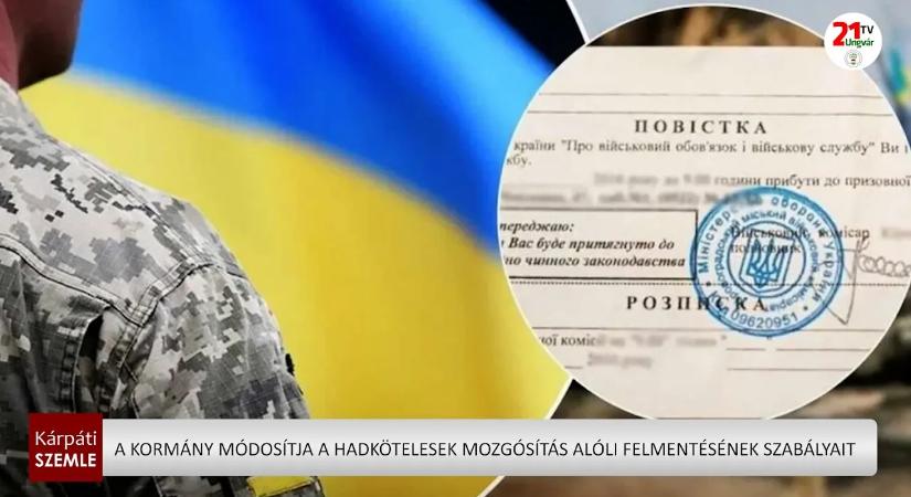 A kormány módosítja a hadkötelesek mozgósítás alóli felmentésének szabályait (videó)