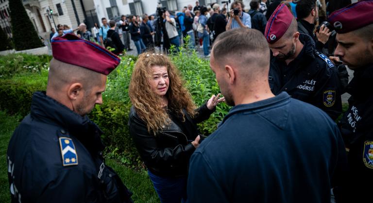 „Áruló, poloska, kutya” – bekiabálók kereszttüzében beszélt Magyar Péter a Sándor-palotánál