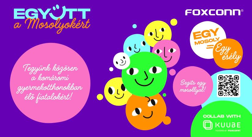 Mosolyokból segítség: a komáromi gyermekotthonokban élő fiatalokat támogatja új közösségi kampányával a Foxconn