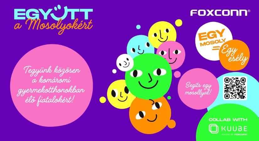 A komáromi gyermekotthonokban élő fiatalokat támogatja új közösségi kampányával a Foxconn