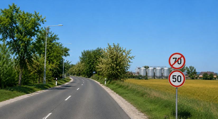Csökkent a sebességhatár a 103-as főút egy szakaszán Tátnál