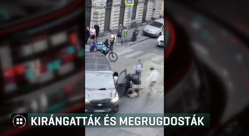 Videón a brutális utcai támadás: taxi utasai vertek meg egy autóst