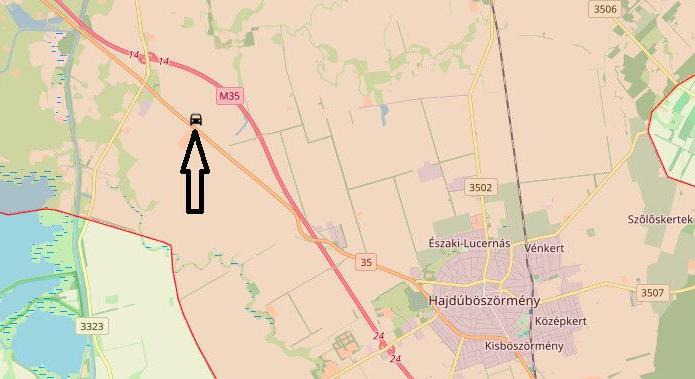 Vaddal ütközött egy autó Hajdúböszörménynél