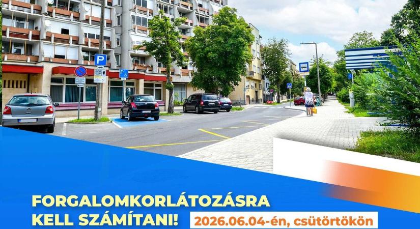 Csütörtökön forgalomkorlátozásra kell számítani Győr egyik forgalmas szakaszán