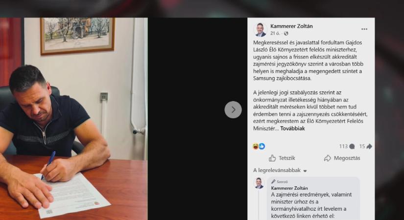 Gajdos Lászlótól kér segítséget Kammerer Zoltán a gödi zajszennyezés miatt