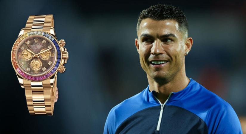 Gyémántokkal bolondított arany Rolexet mutatott C. Ronaldo