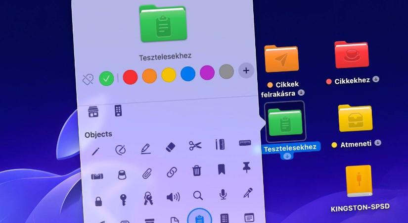 Mappák színének és ikonjának megváltoztatása iOS és macOS alatt
