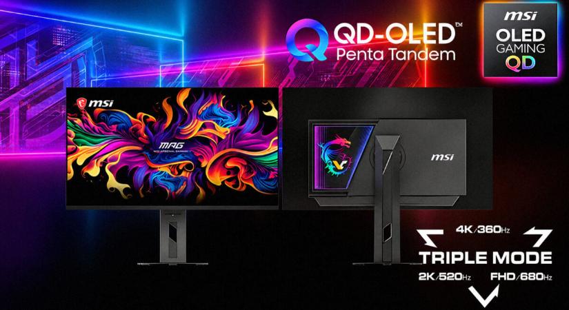Többszörösen világelső gamer monitort villantott az MSI – 4K@360 Hz, Triple Mode, QD-OLED panel