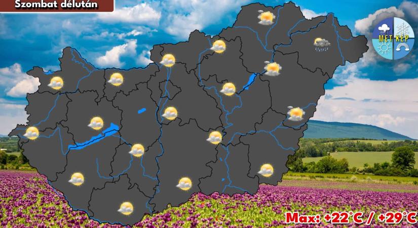 Szombaton keleten még elvétve lehet futó záporeső