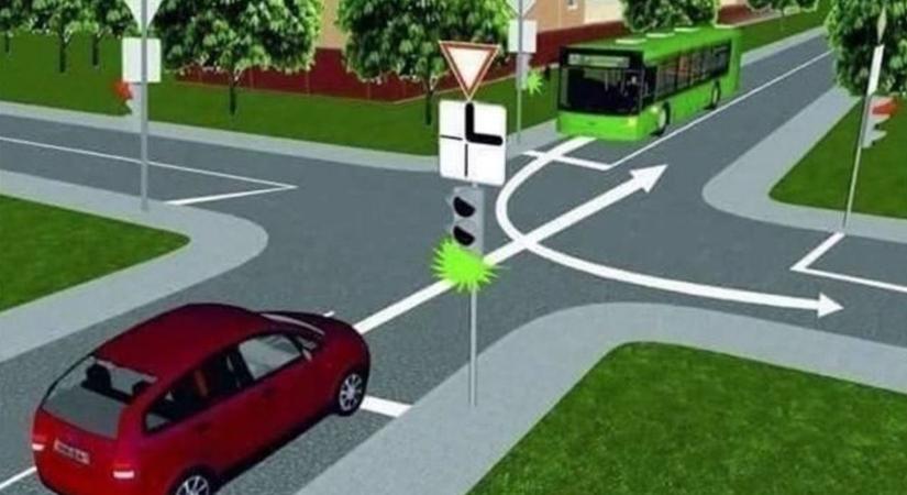 Sok autóst elbizonytalanít ez a KRESZ-teszt: ki indulhat útjára a kereszteződésben?