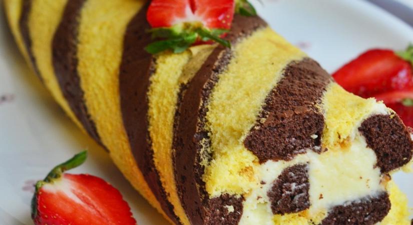 Gabriella konyhája: Vaníliakrémes zebrarolád - recept