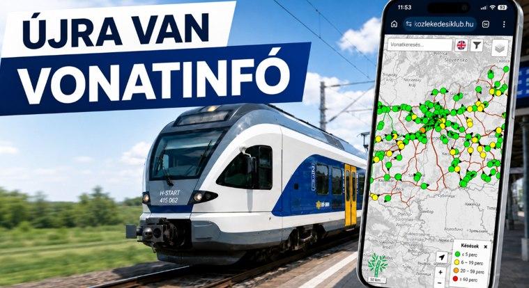 Visszatért a Vonatinfó: valós időben követhetőek a vonatok, regisztráció nélkül