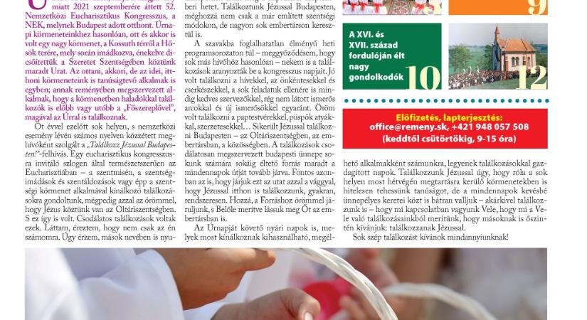 Az úrnapi körmenetekre emlékeztet a Remény hetilap címlapfotója is