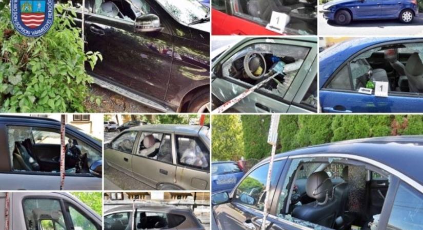 Üvegtörő kalapáccsal járta Győr parkolóit egy férfi – 19 kocsit fosztott ki