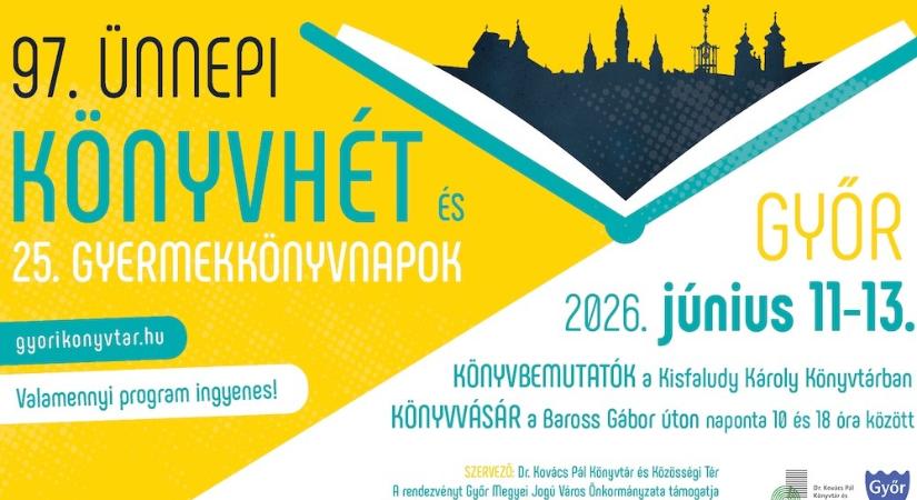 Jön a 97. Ünnepi Könyvhét és 25. Gyermekkönyvnapok: három napra Győr lesz az olvasás fővárosa