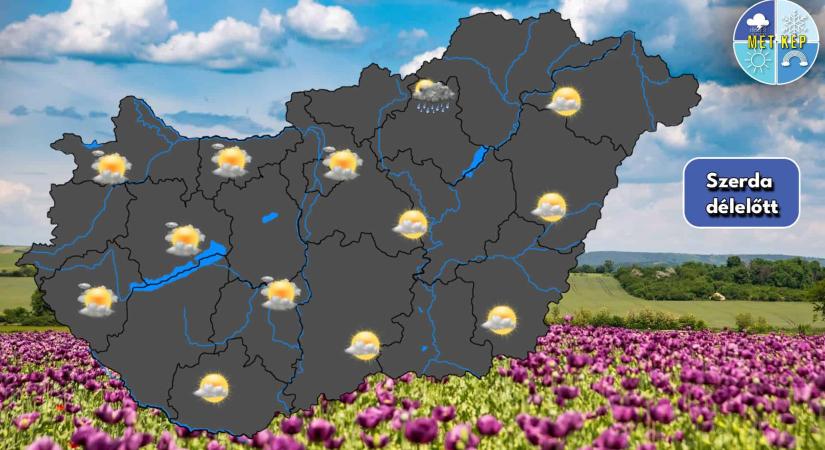 Estéről egyre többfelé lehet záporeső, zivatar